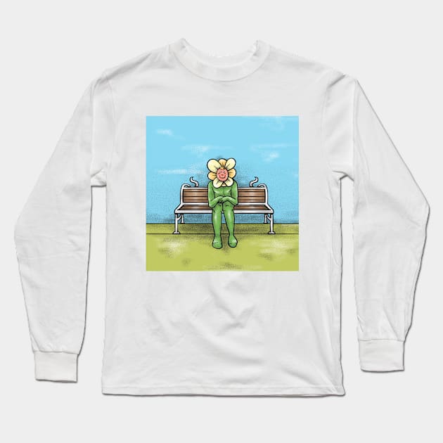 Sunflower Man Long Sleeve T-Shirt by Happyme